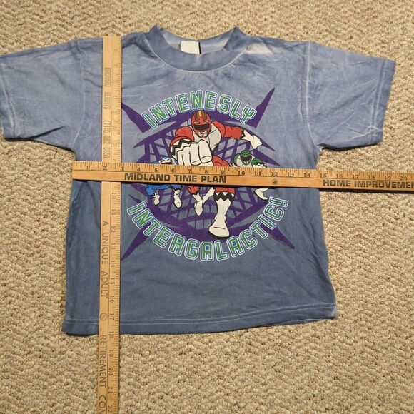 Mighty Morphin Power Rangers Saban's Shirt Youth Kids L 6-7 Blue Short Sleeve - Picture 2 of 7